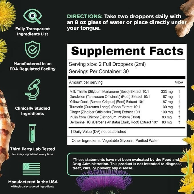 Super Liver Support with Milk Thistle-All Natural Liver Cleanse Detox&Repair Aid