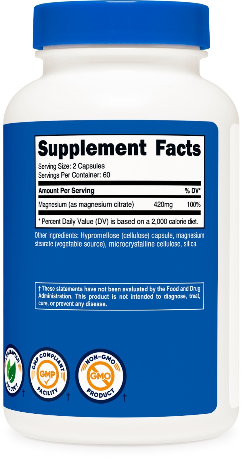 Nutricost Magnesium Citrate 120 Capsules, 420mg – Gluten Free, Non-GMO