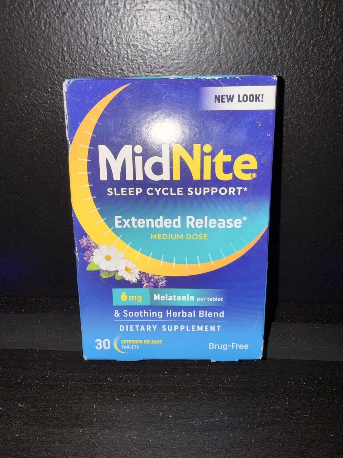 MidNite Sleep Cycle Support 6mg Melatonin EXTENDED RELEASE 30 tablets ex 08/2026