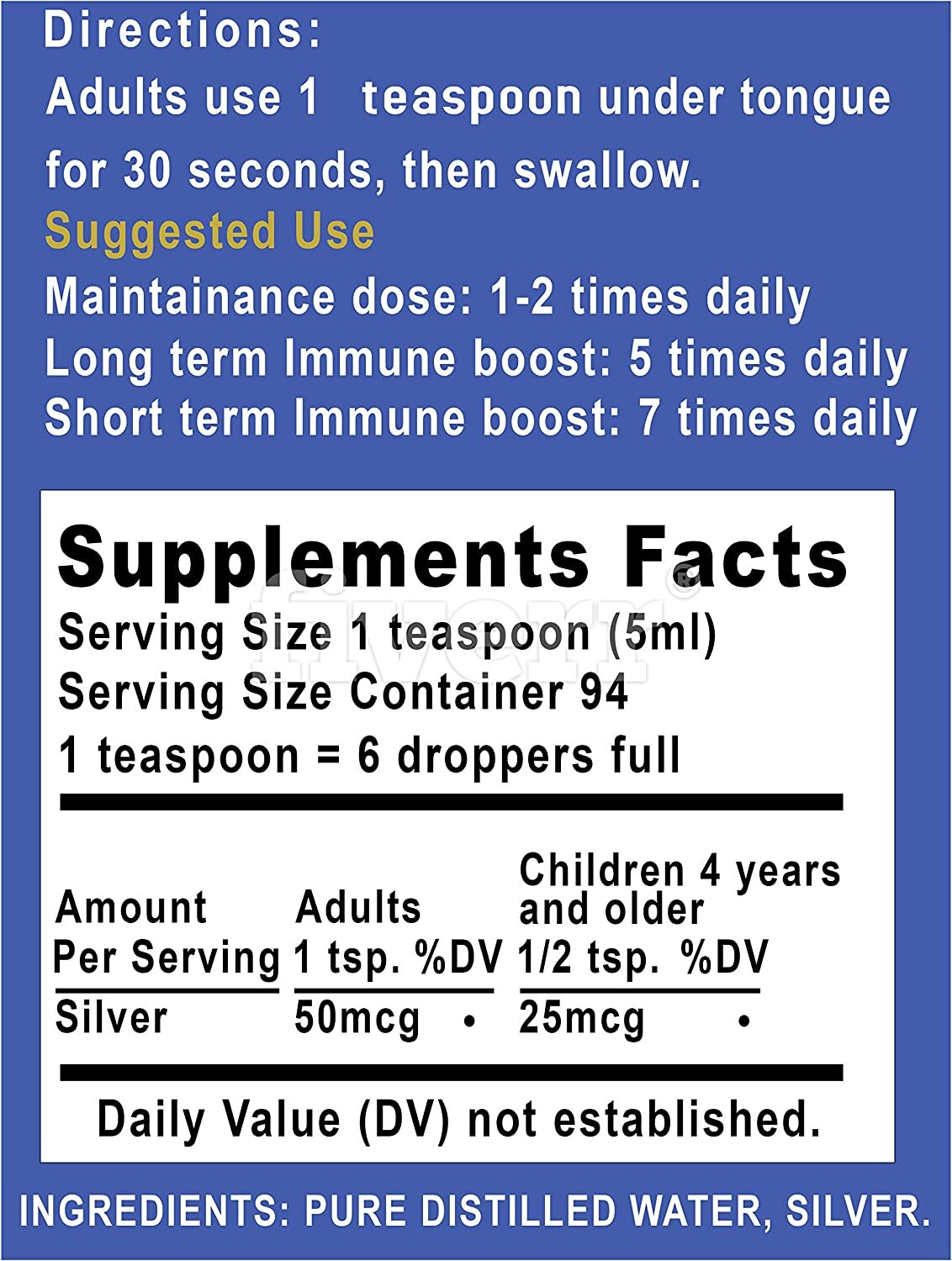 Silver Holistics Real Colloidal Silver Liquid Natural & Organic Supplement