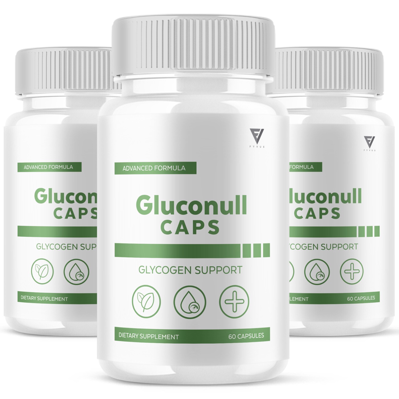 (3 Pack) Gluconull Caps Gluco Null Capsules for Glycogen Support (180 Capsules)