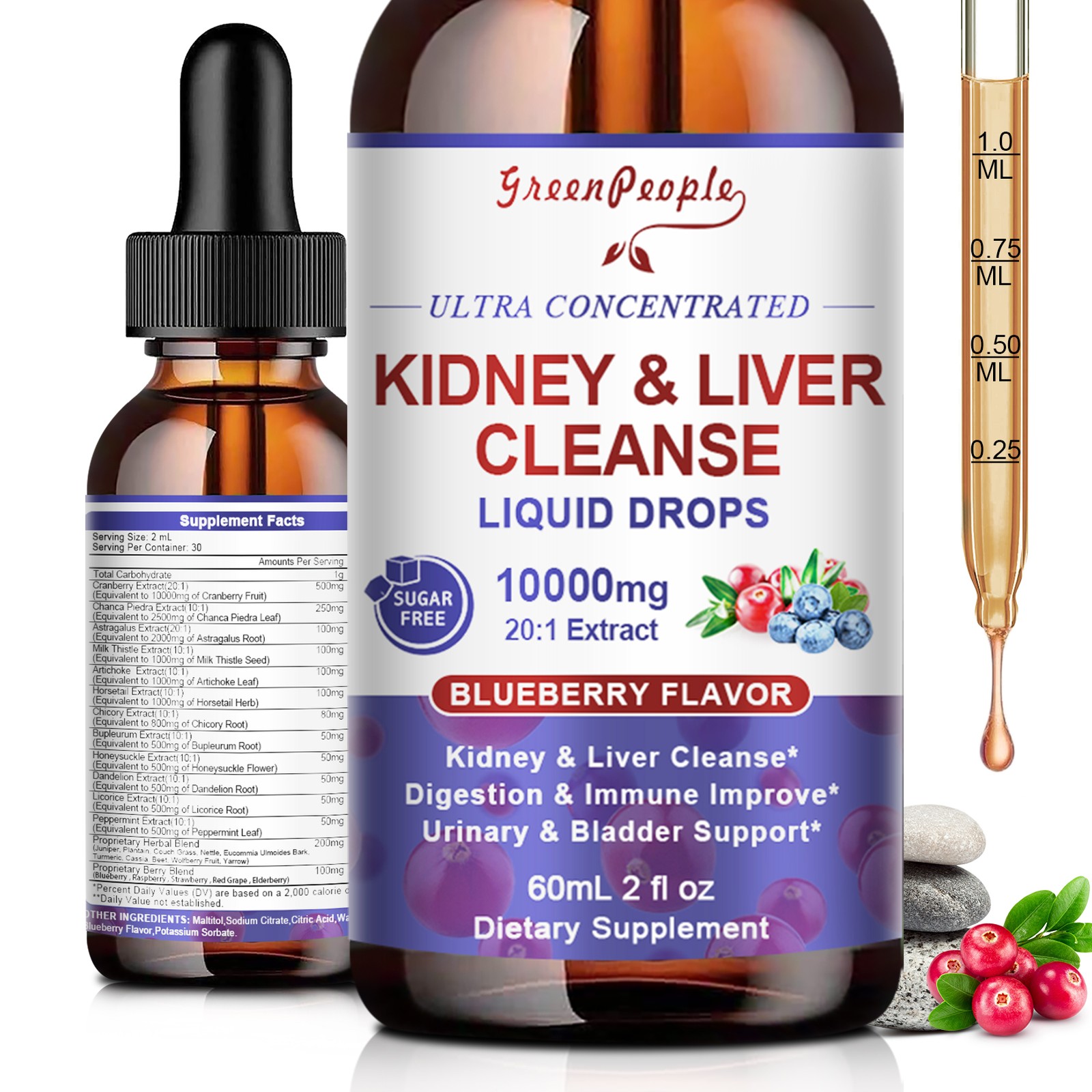 Global Healing Kidney Health – Organic Kidney Cleanse & Detox – Non-GMO 2 Fl Oz
