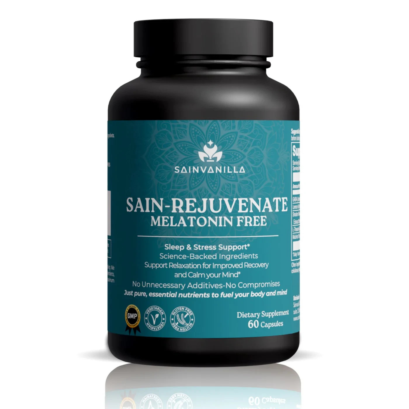 SainVanilla SainRejuvenate Melatonin-Free Sleep Supplement 60 Caps Stress Relief