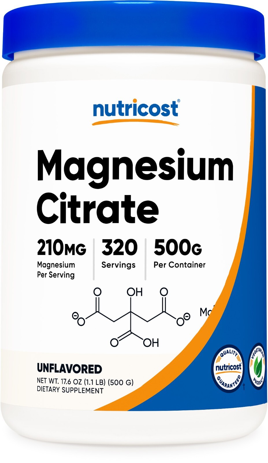 Nutricost Magnesium Citrate Powder (500 Grams) (Unflavored) – Non-GMO
