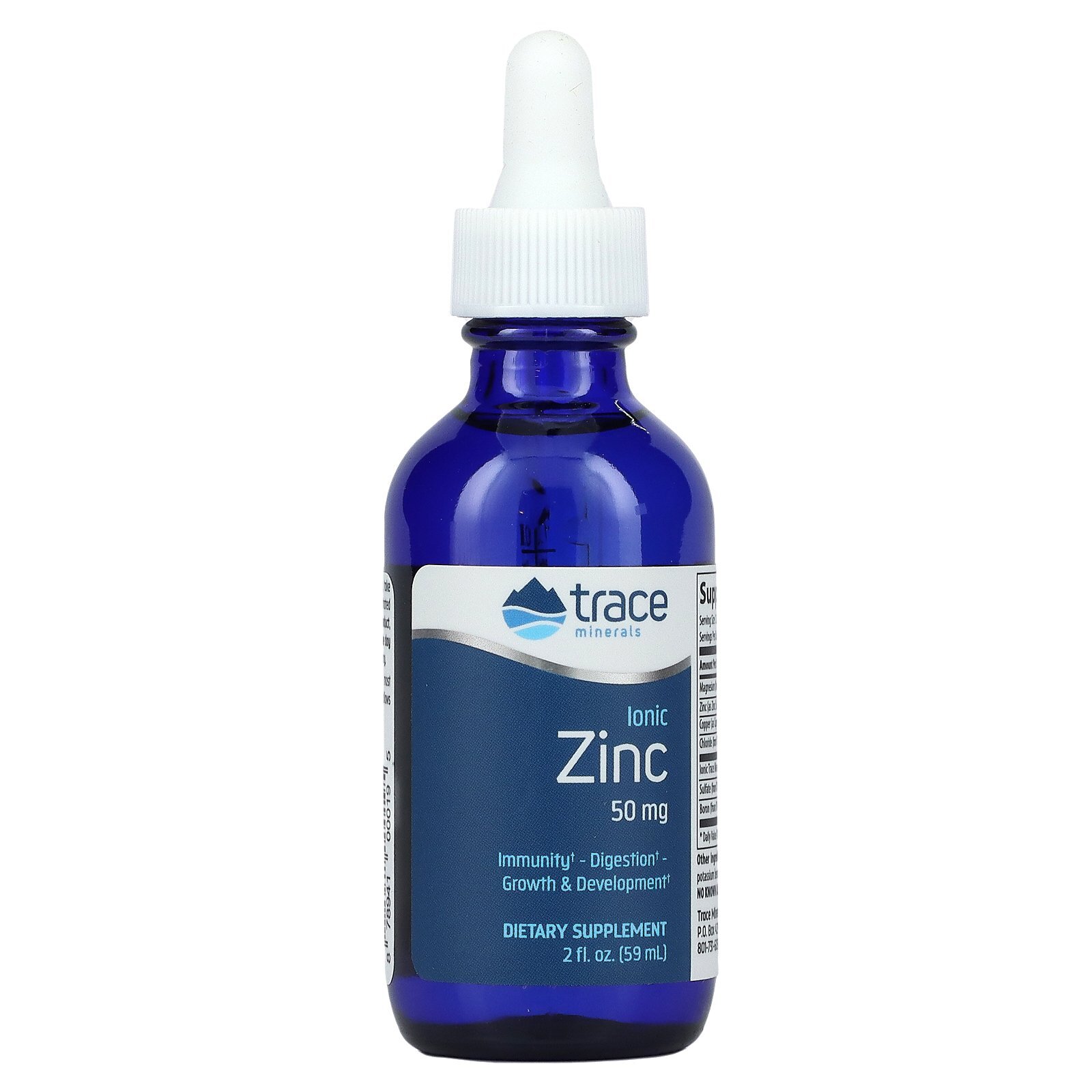 Trace Minerals Research Ionic Zinc 50 mg 2 fl oz 59 ml Allergen-Free,
