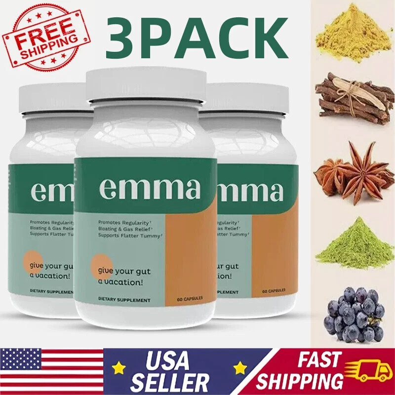 3 Pack Emma Relief KETO Gut Health Supplement 180 Softgels Relieve Bloating