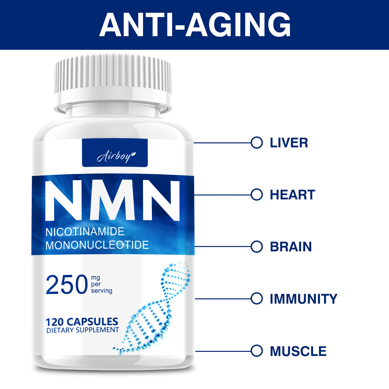 120pcs Nicotinamide 250mg – Energy Metabolism, Increase and Support NAD Levels