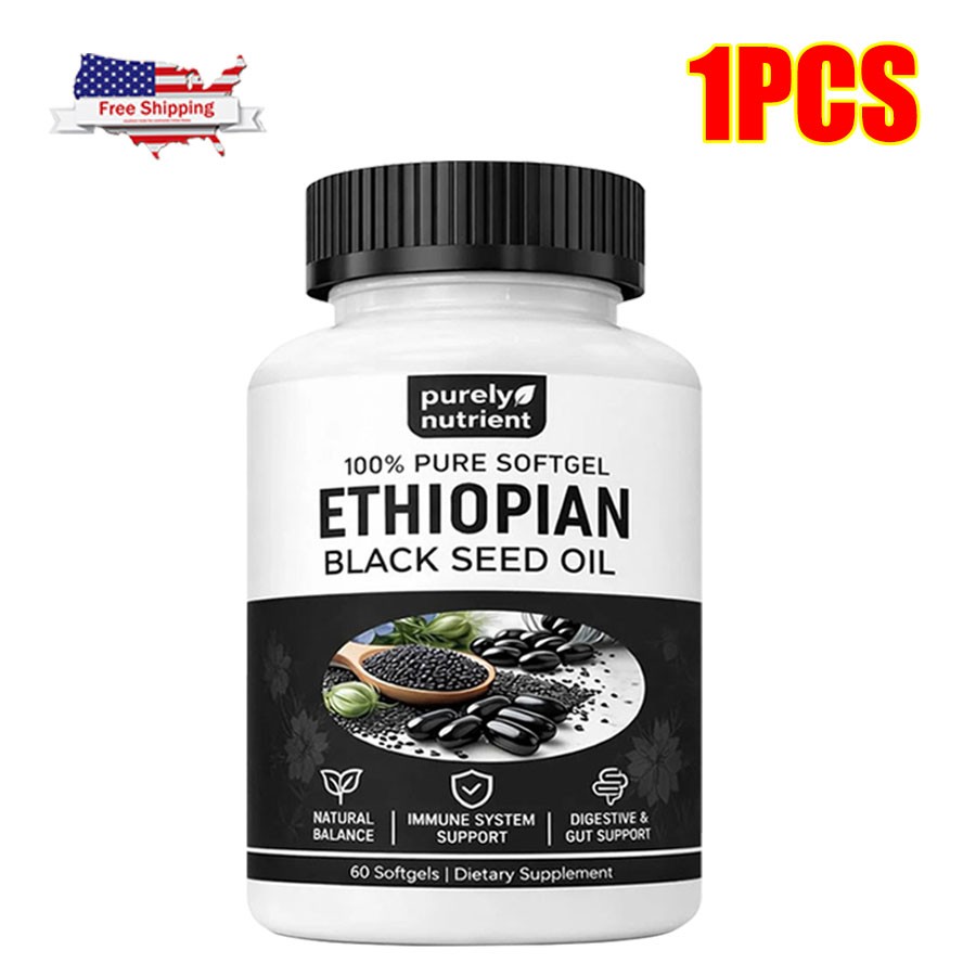 Ethiopian Black Seed Oil Softgels |4.64% Thymoquinone |Gluten-Free, 60 capsules