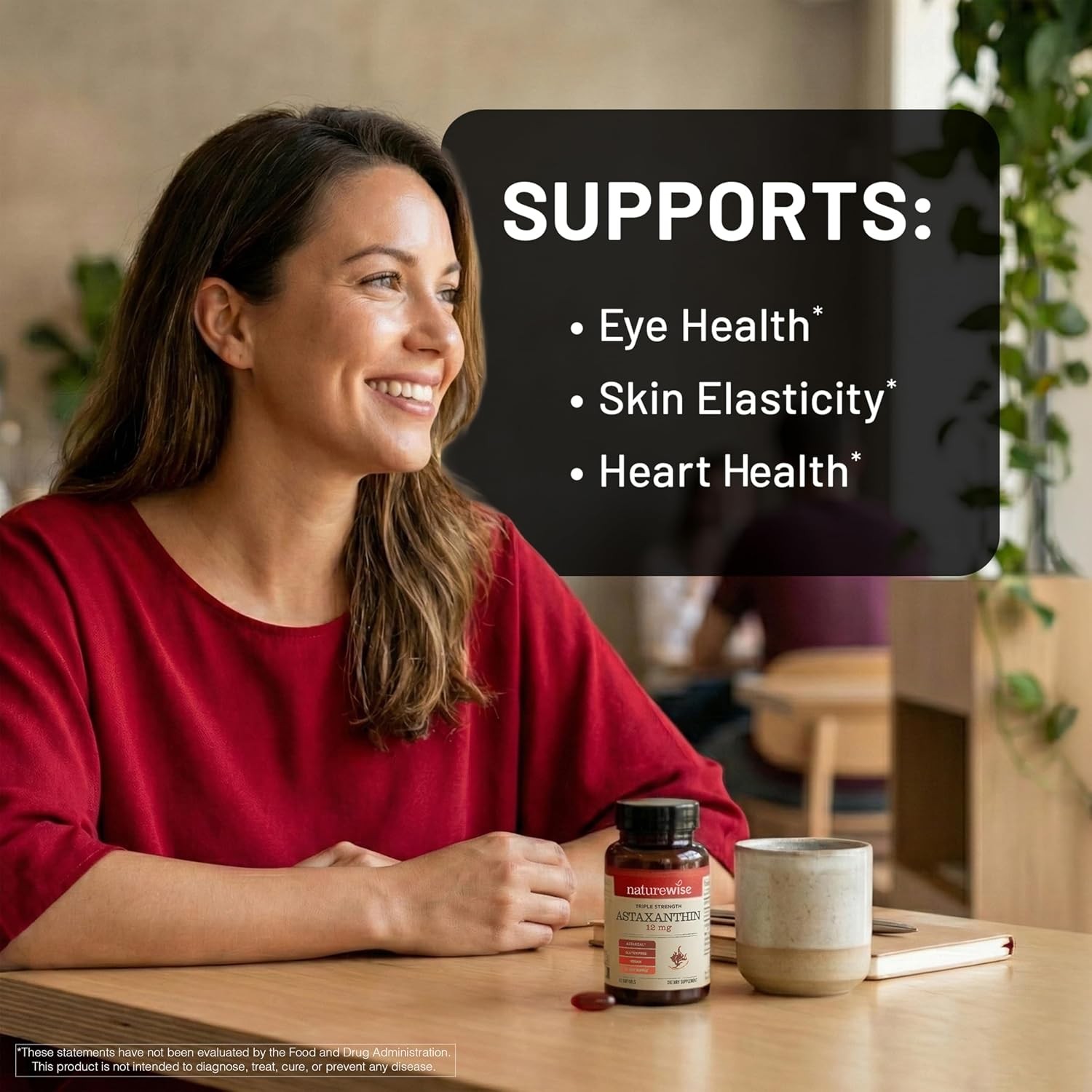 NatureWise Triple Strength Astaxanthin 12mg with AstaReal® – Vegan Antioxidant S