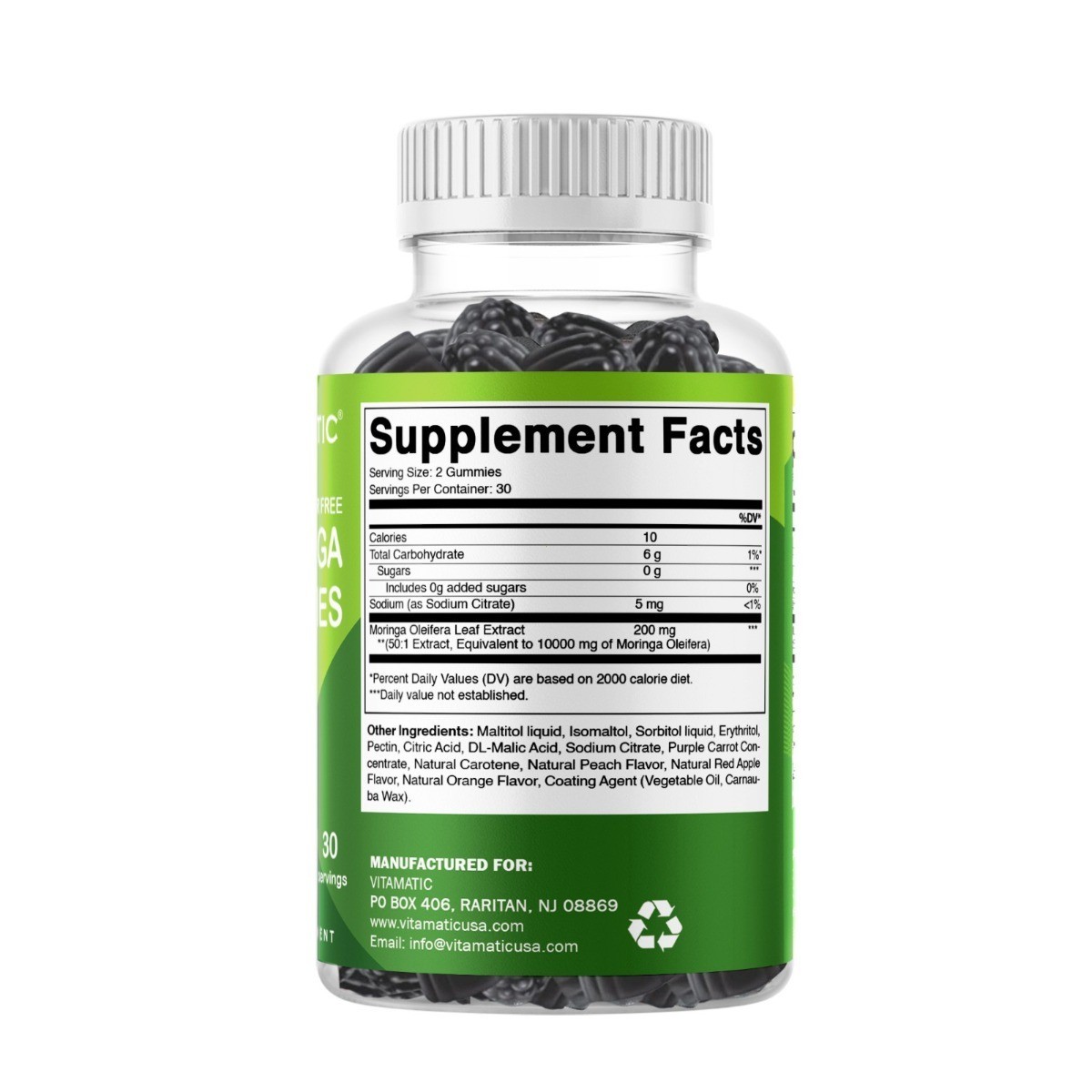 Vitamatic Moringa Gummies 10,000mg – Sugar Free for Natural Energy & Detox