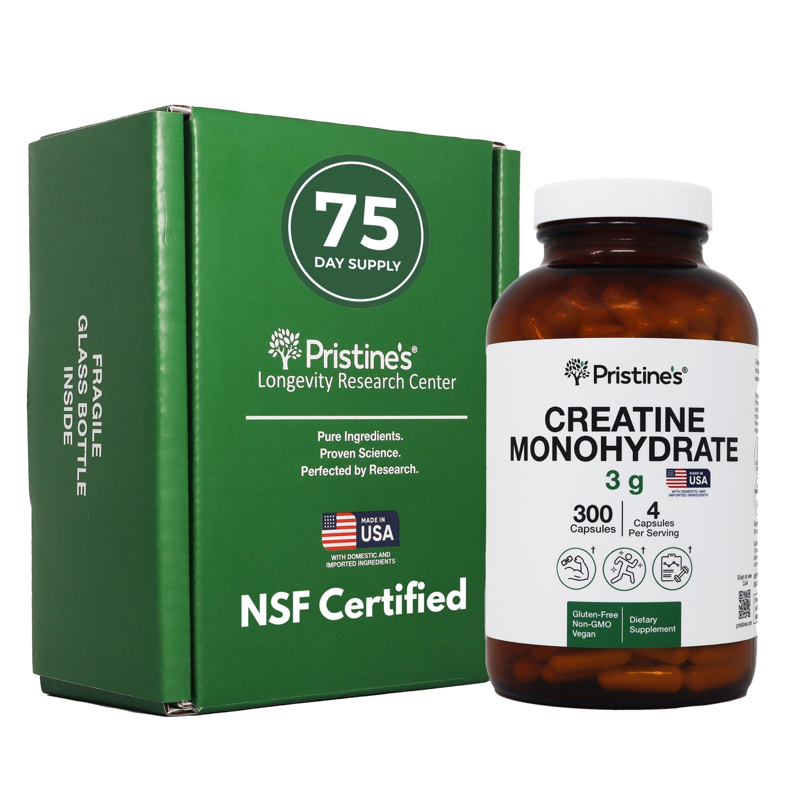 Pristine’S Pristines Creatine Monohydrate Capsules For Women Men – Nsf