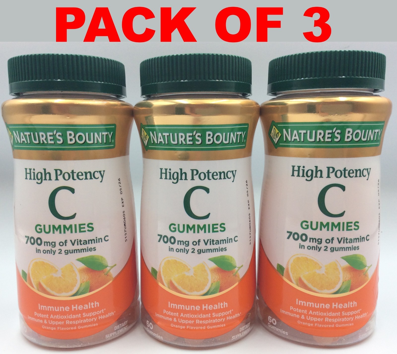 Nature’s Bounty High Potency Vitamin C Gummies 700mg Immune Support 🎈05/2026🎈