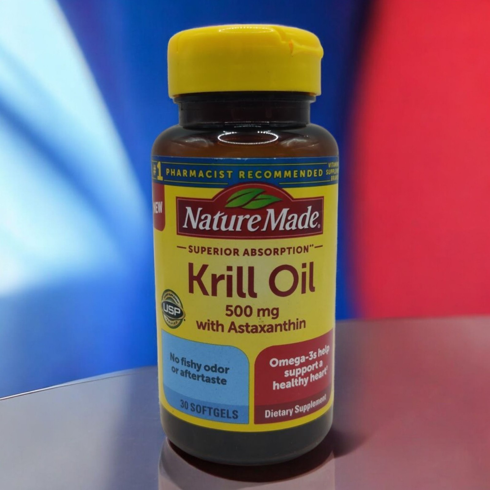 Nature Made Krill Oil with Astaxanthin 500 mg Omega-3 30 Softgels EXP 6/2027