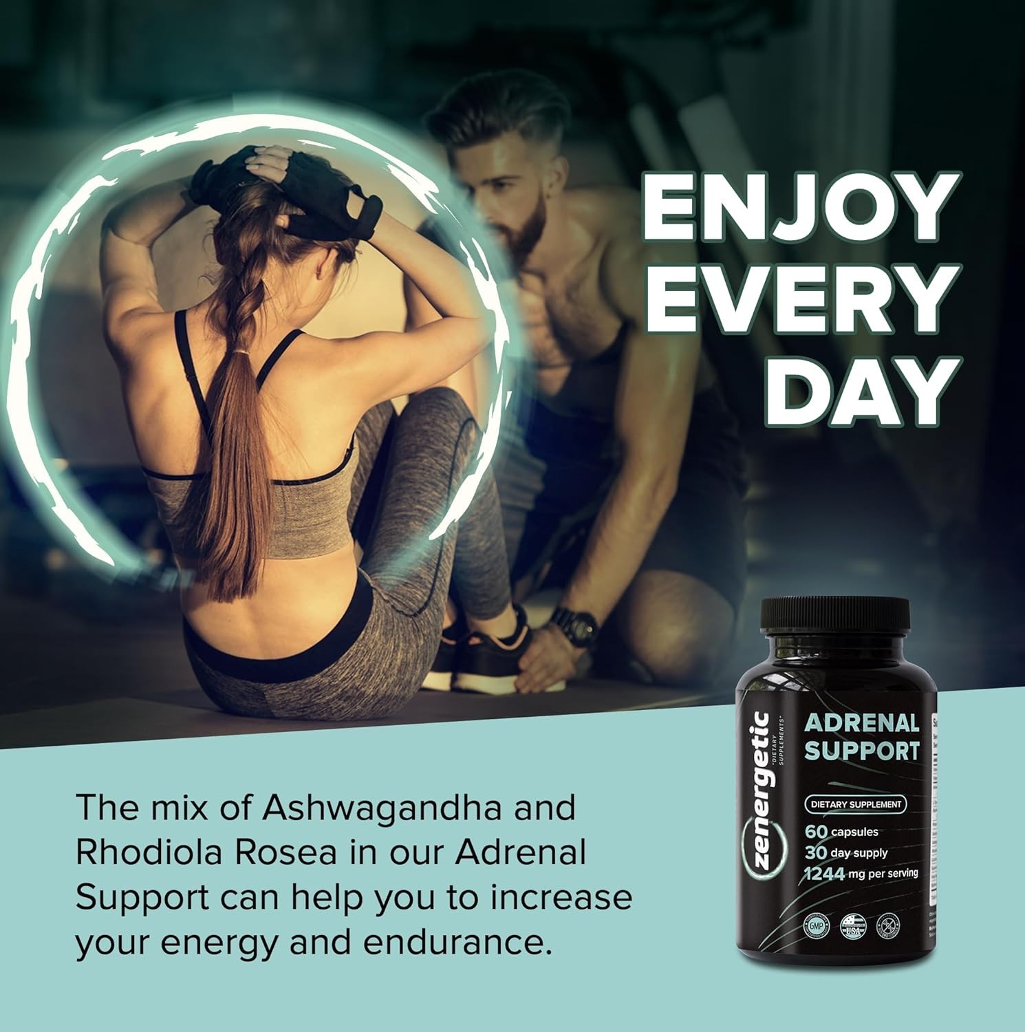 Cortex Calm: Adrenal Support Supplements with Ashwagandha & Rhodiola for 60 Days
