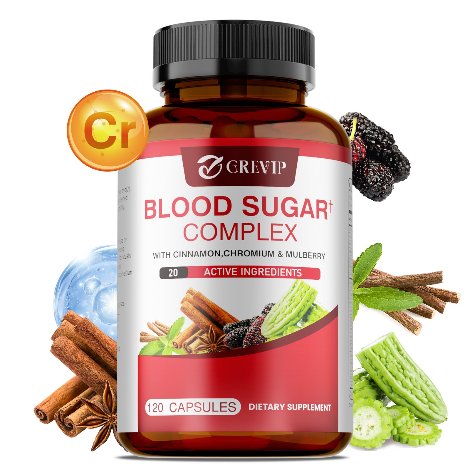 Blood Sugar Complex 120pcs – Promotes Heart and Cardiovascular Health,Metabolism