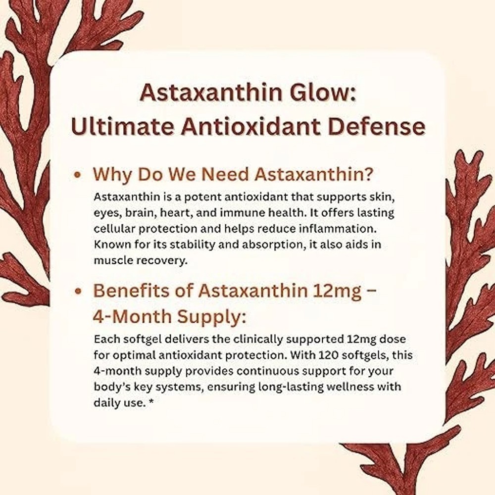 2 Pack Micro Ingredients Astaxanthin 12mg 120 Softgels