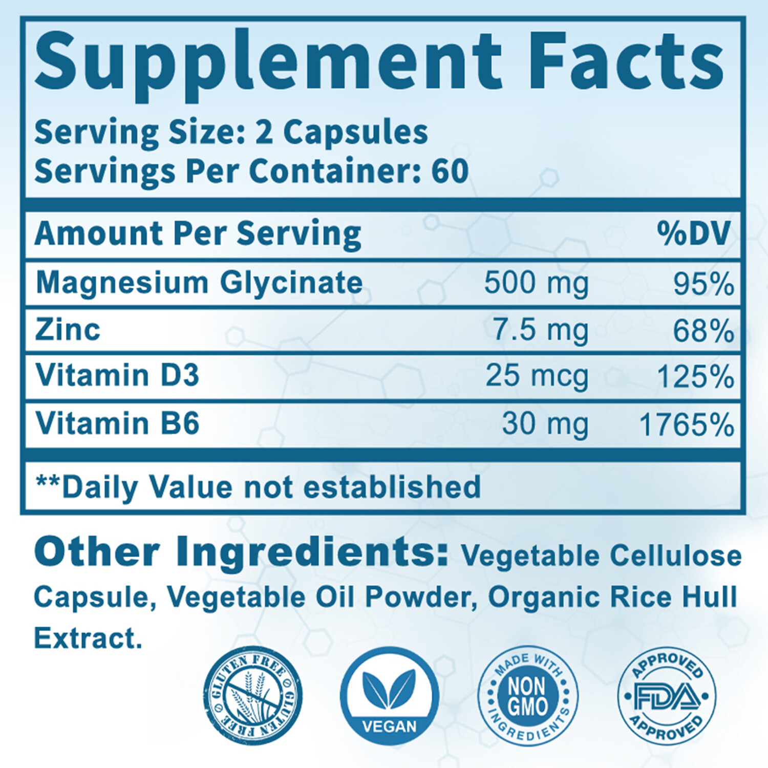 120pcs Magnesium Glycinate + Zinc – Brain & Heart Health,Stress & Anxiety Relief