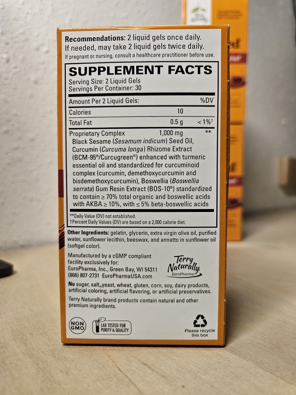 Terry Naturally CuraMed Acute Pain Relief 60 Liquid Gels BOS-10 Exp 02/2028 NEW