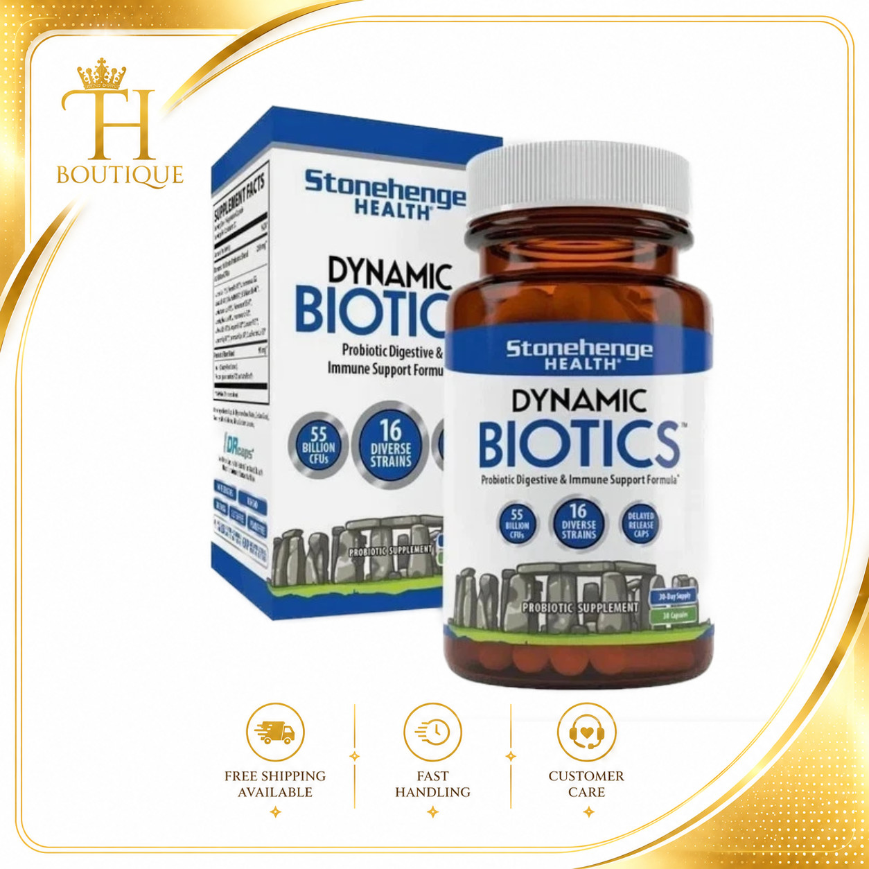 Dynamic BIOTICS Stonehenge Probiotic Immune, Digestive, IBS & Gut Support