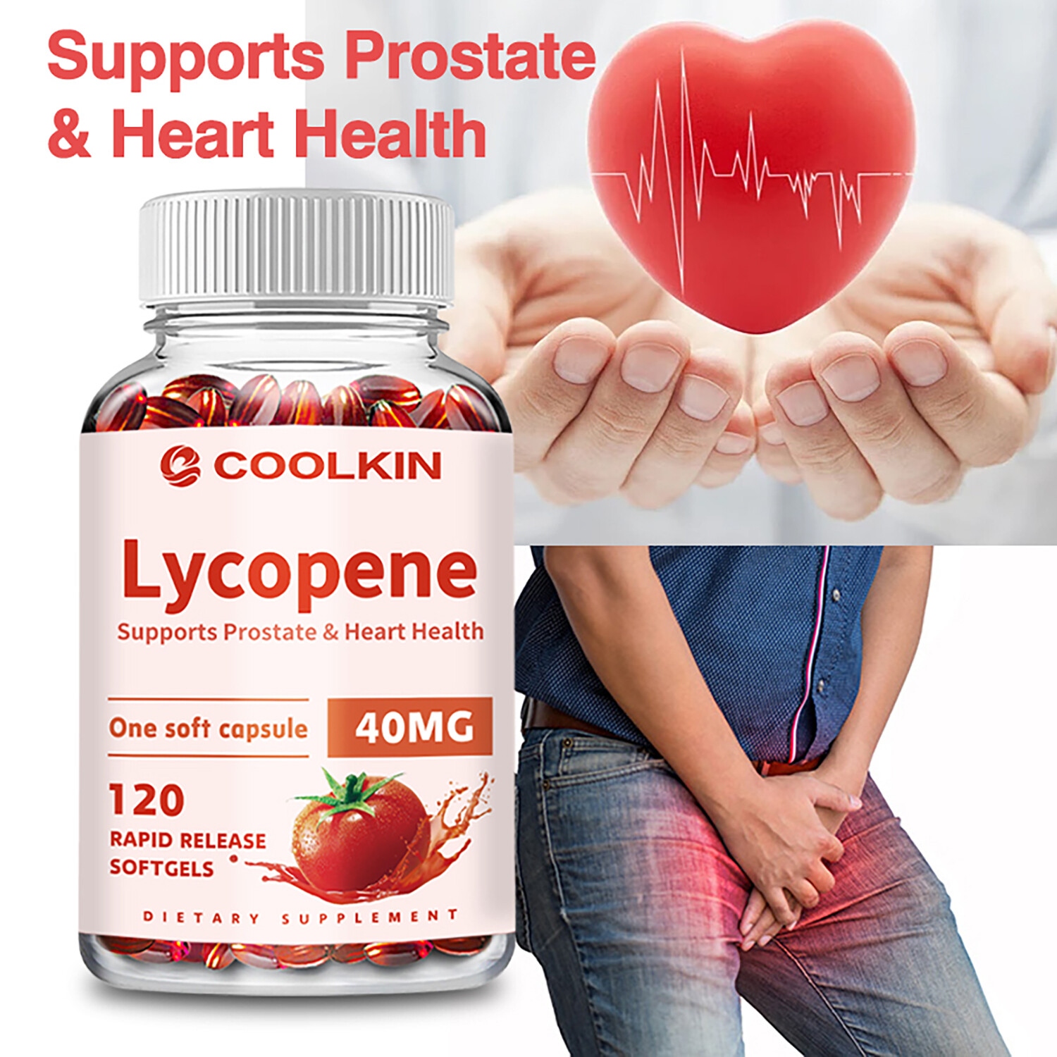 Lycopene Natural Antioxidant 40mg – Skin & Heart Support, Boost Prostate Health
