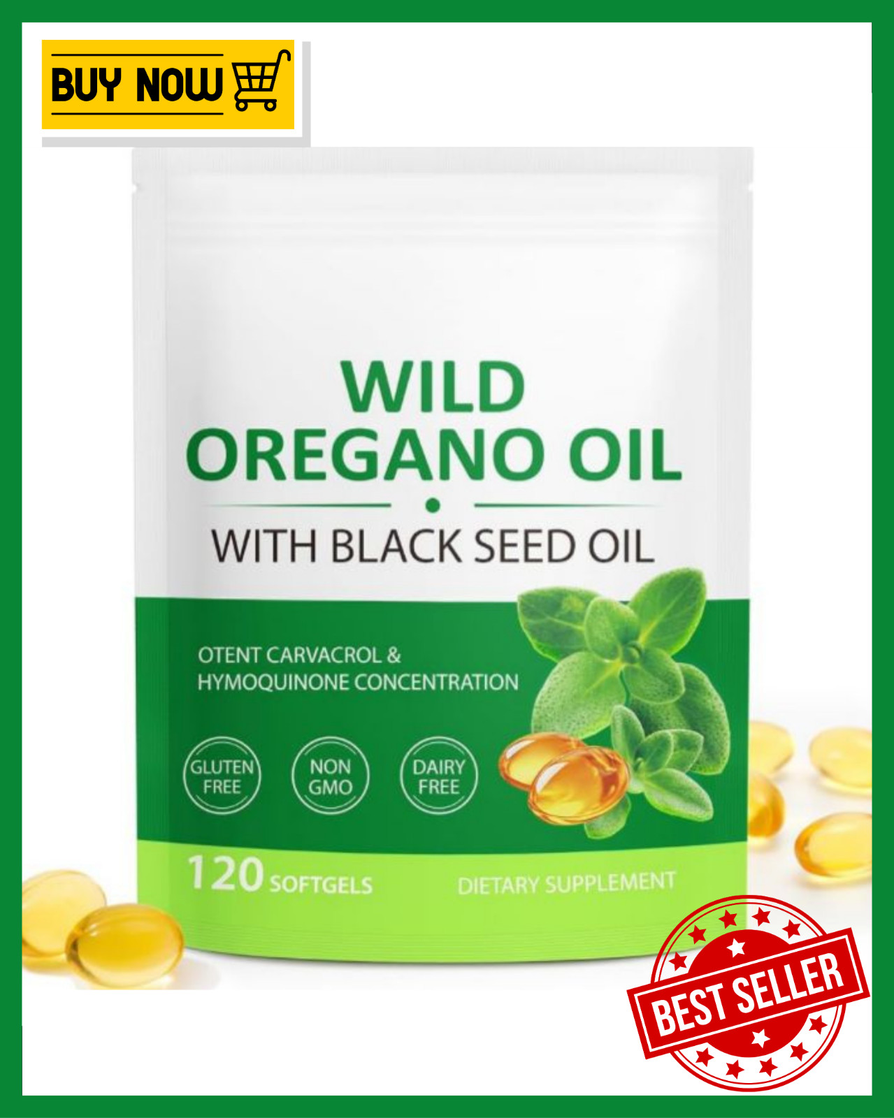 Resilia Oil Of Oregano With Black Seed Oil 6,000MG