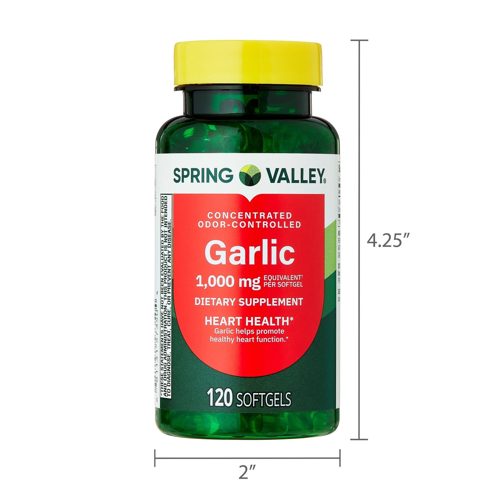 Spring Valley Odor-Controlled Garlic Softgels Value Size, 1,000 mg, 200Count