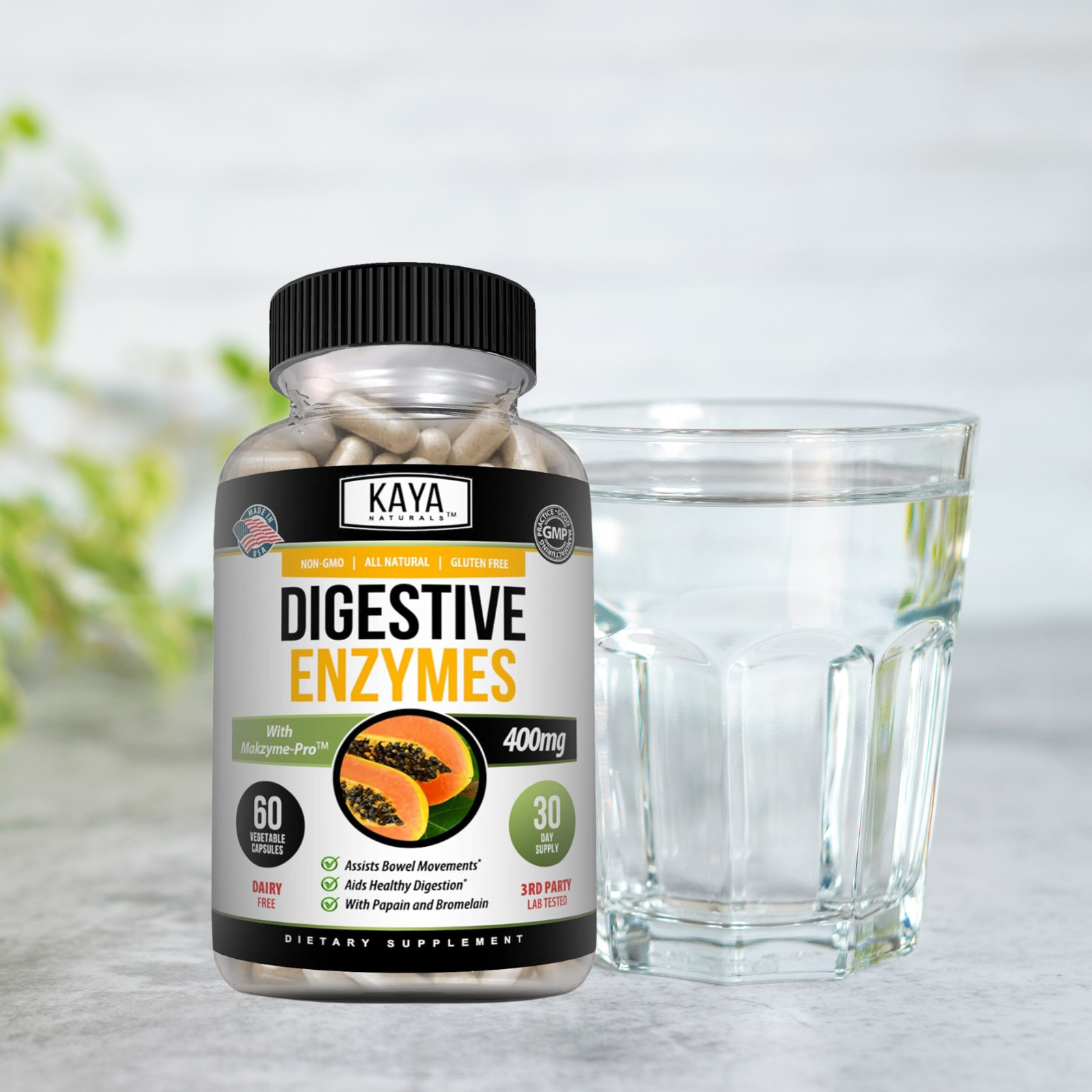 Digestive Enzymes w/ Prebiotic & Probiotics, Gas, Constipation & Bloating Relief