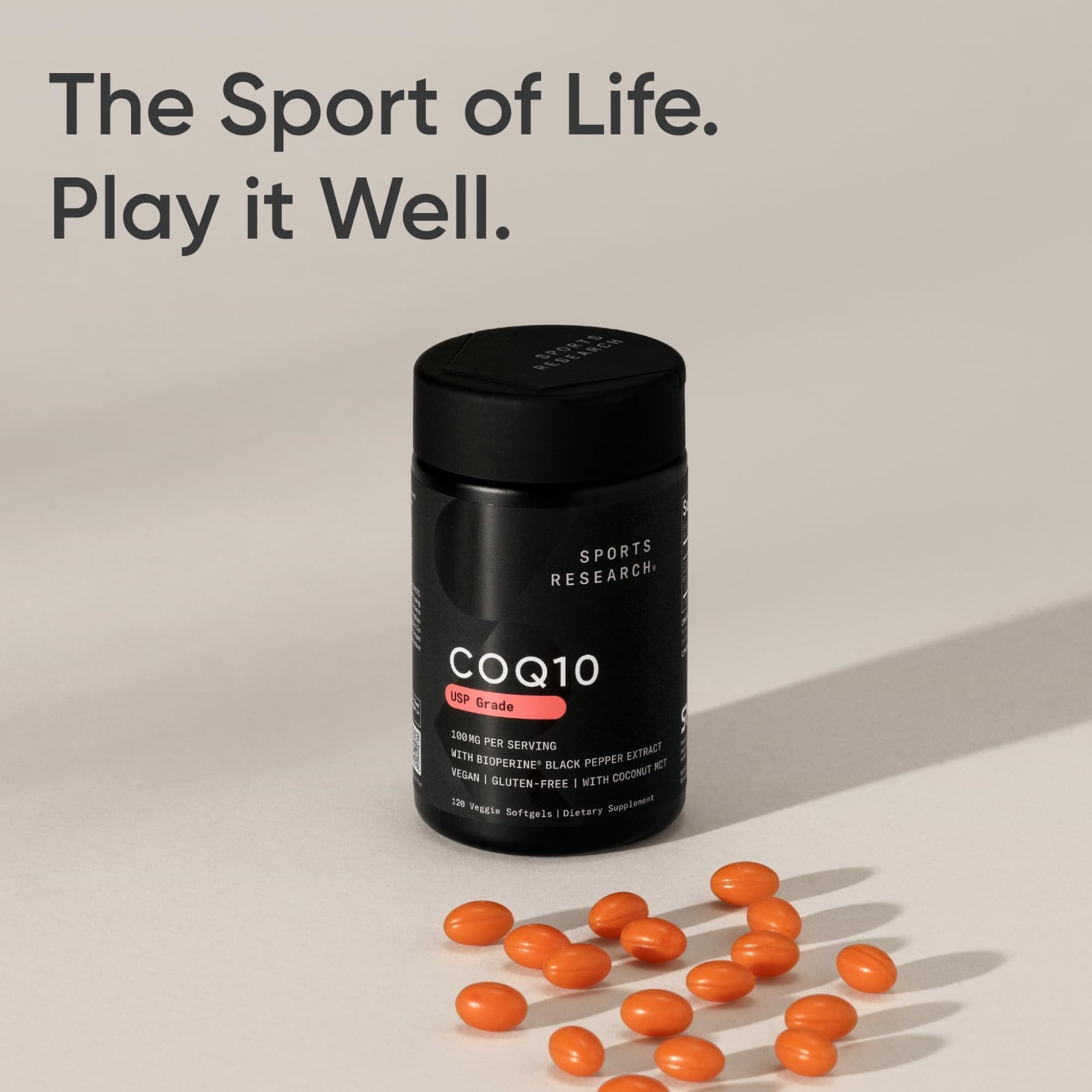 CoQ10 100mg with Coconut Oil & Bioperine for Enhanced Absorption | Vegan, Non-GM