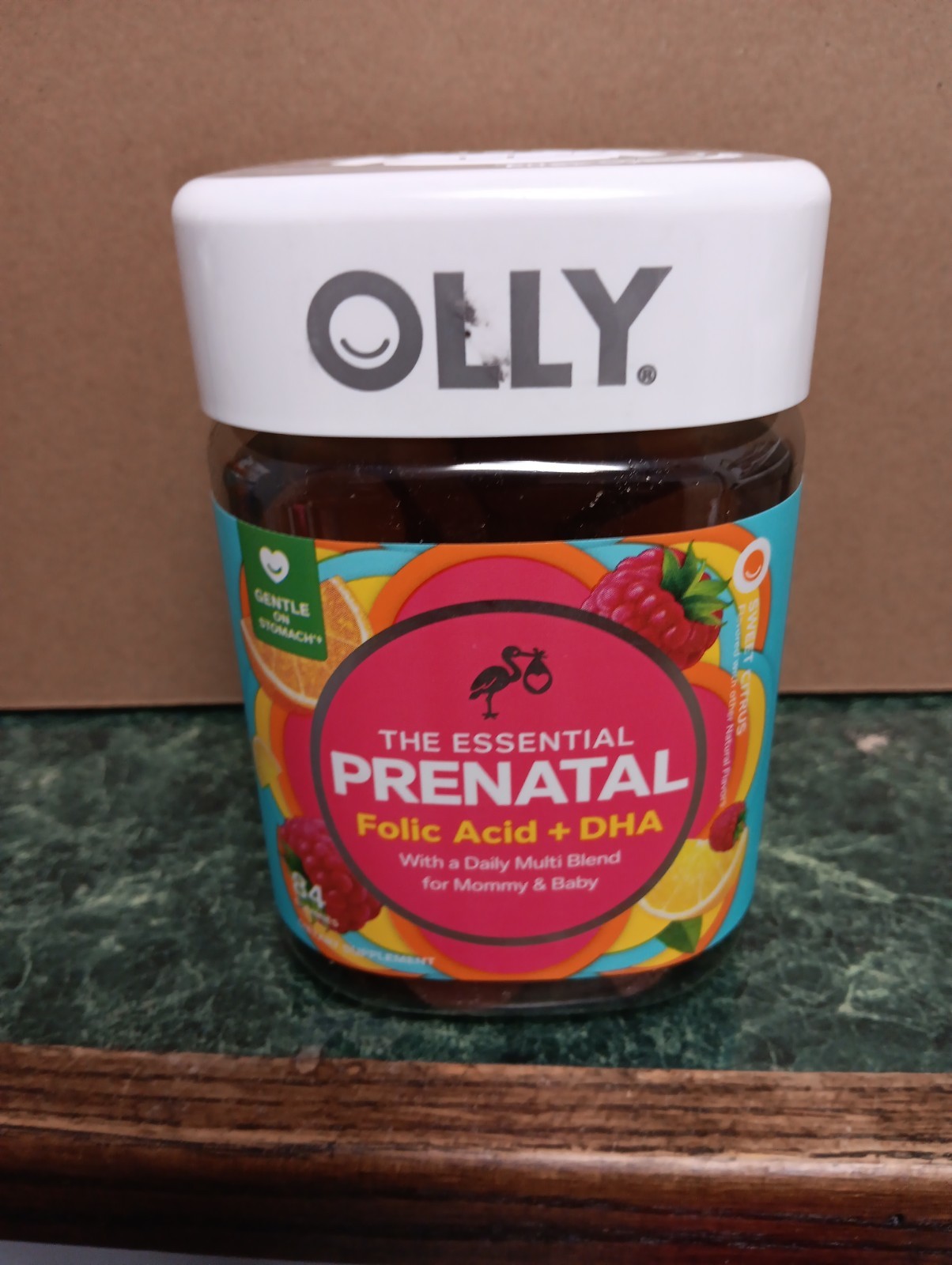 OLLY Essential Prenatal Gummy Multivitamin, Folic Acid, 84 Count 6/2027