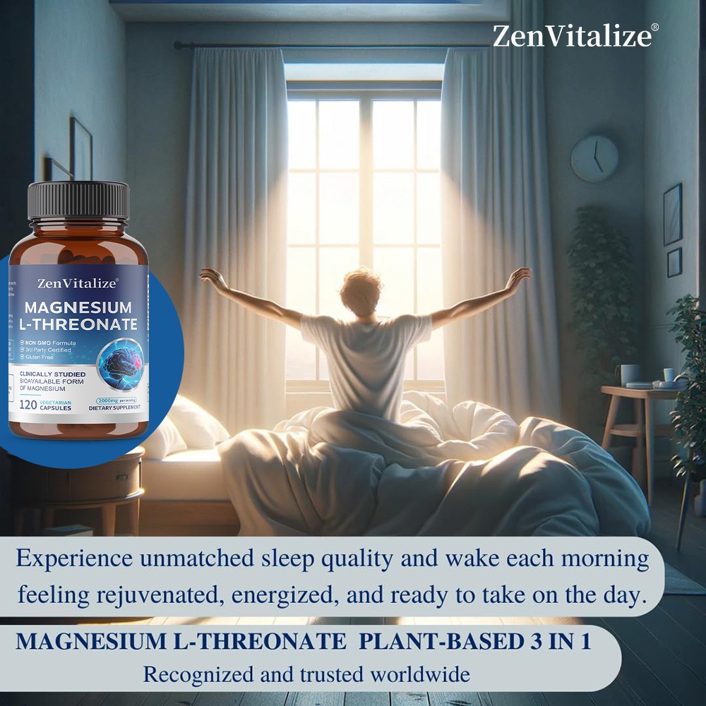 Magnesium L-Threonate 2000mg-Support Brain Health,Memory,Focus 30/60/120 Caps