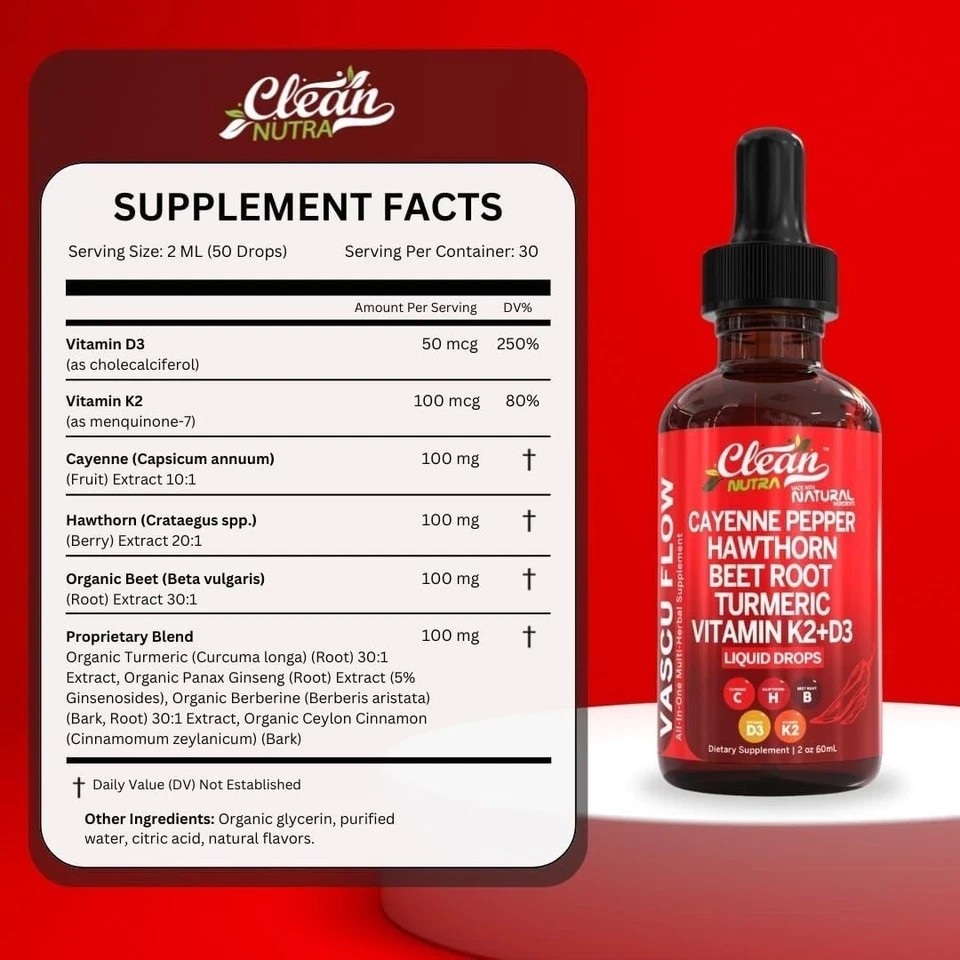 1-3Bottles Cayenne Pepper Liquid Drops Hawthorn Berry Dietary Supplement Formula