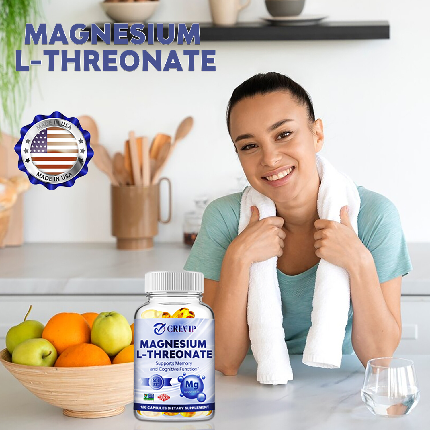 Magnesium L-threonate- Support Focus, Improved Sleep, Mood & Cognitive Abilities