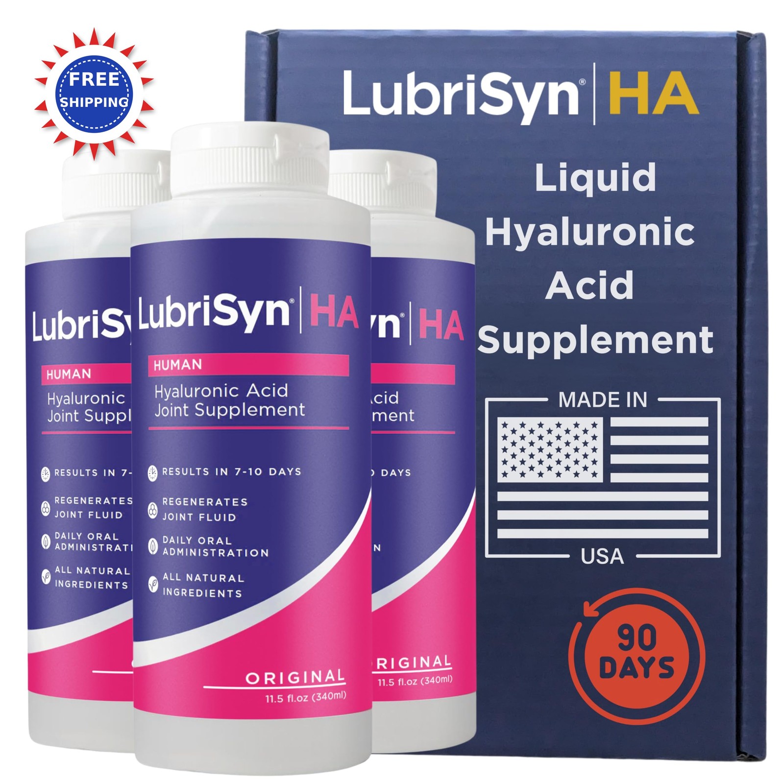 Hyaluronic Acid Liquid Supplement Joint Support 5oz Lubrisyn Oral Formula Humans