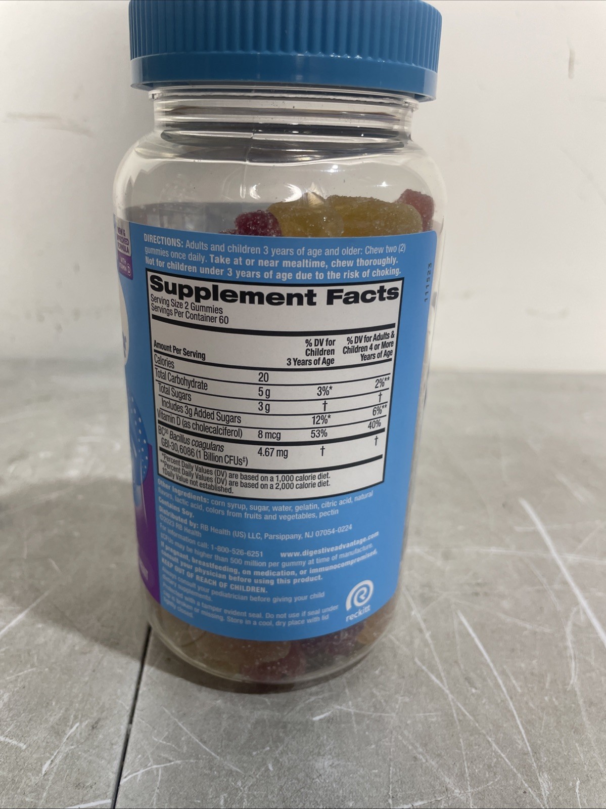 DigestiveAdvantage Probiotic Gummies 120 Count Daily Digestive Health New Sealed