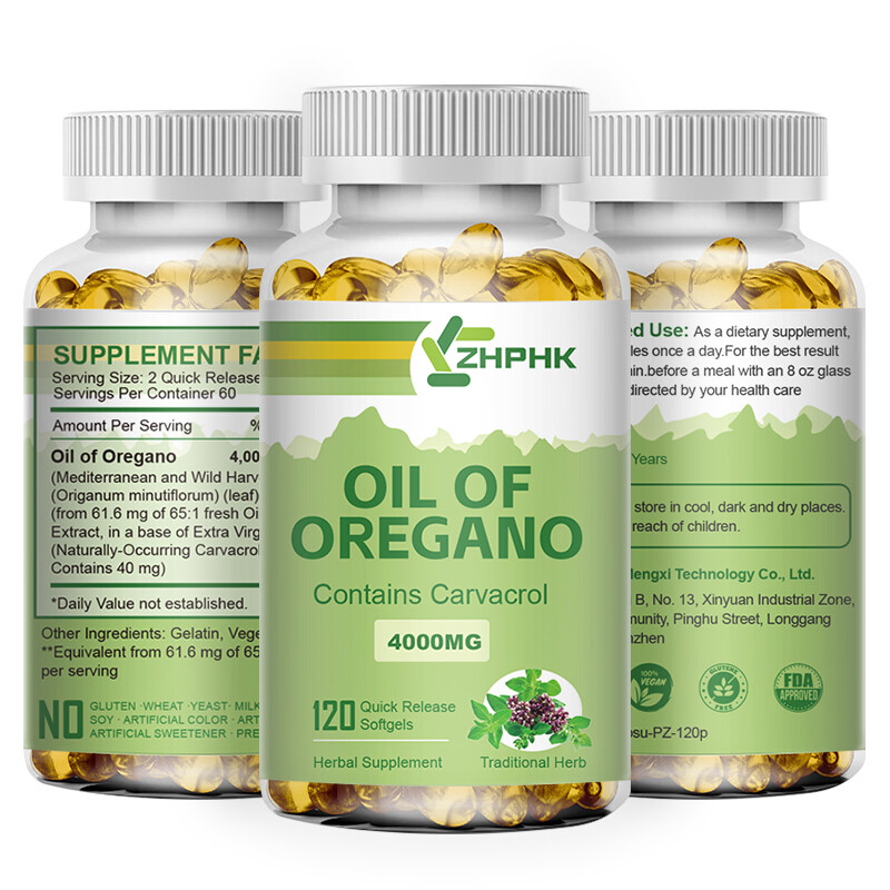 120pcs Oil of Oregano – Carvacrol, Support Digestive, Respiratory, Joint Health