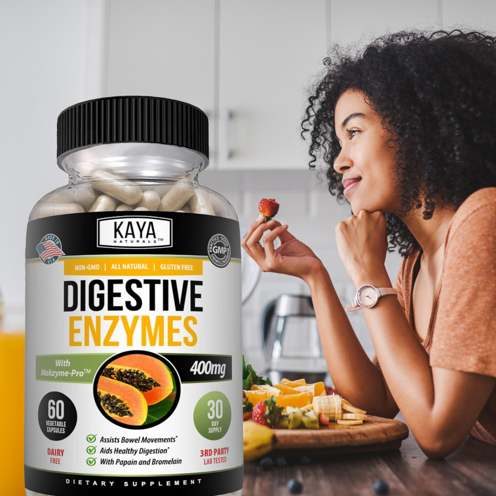 Digestive Enzymes w/ Prebiotic & Probiotics, Gas, Constipation & Bloating Relief