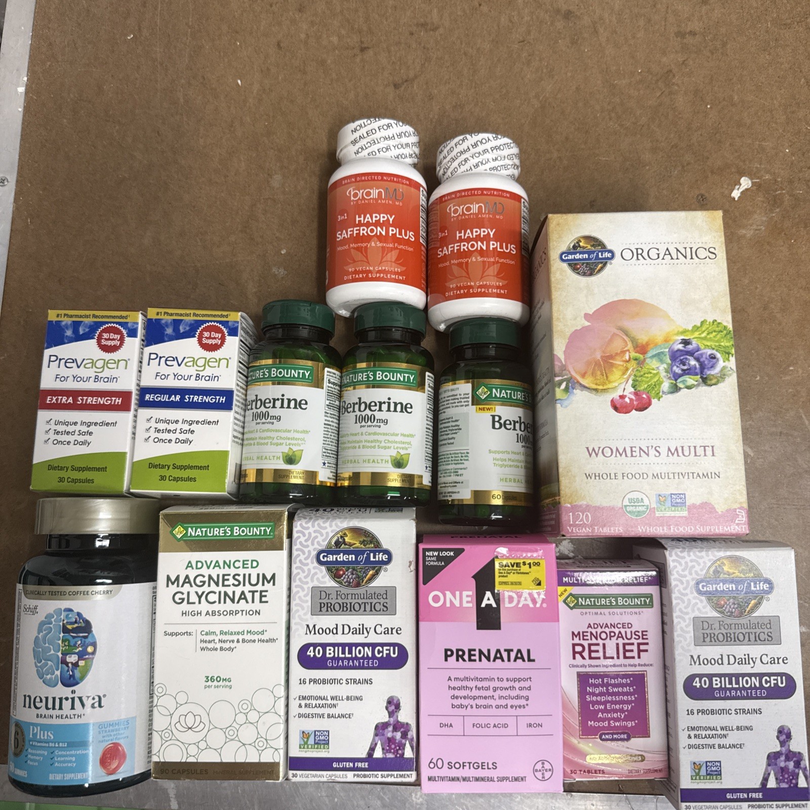 Lot Of 15 Bottles Of Assorted Vitamins expiring in 1-2 years