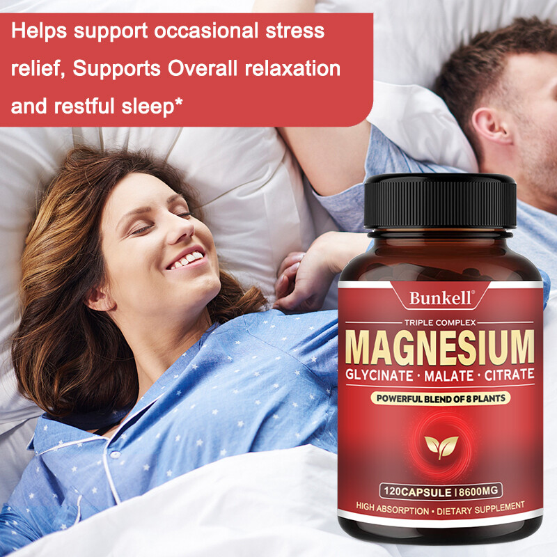 Magnesium Complex 600mg,30/60/120Capsules-Gluten Free and Non-GMO Strong Muscles