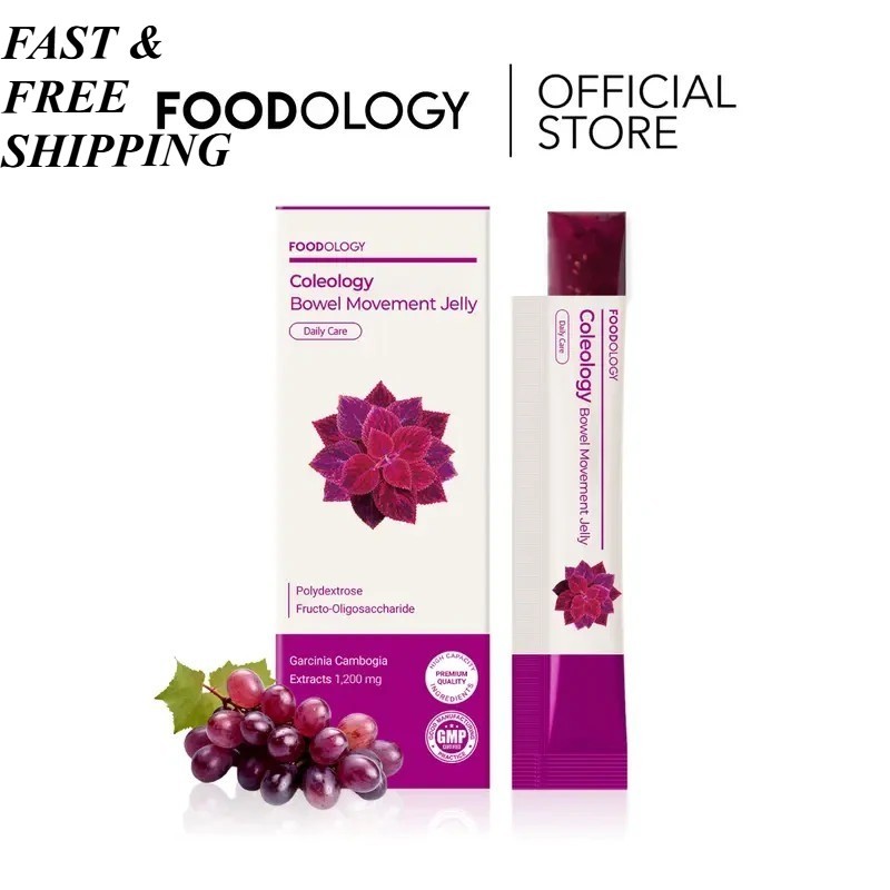 FOODOLOGY Coleology Bowel Movement Jelly Sticks, Grape Flavor, Gut Bloating Reli