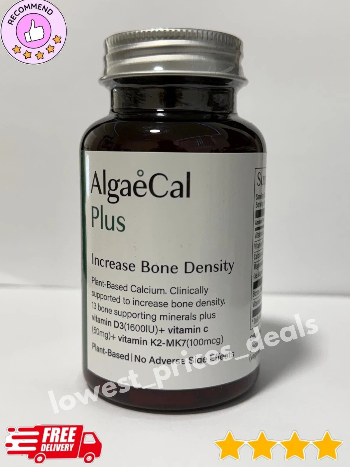 AlgaeCal Plus Dietary Supplement 120 Veggie Caps – Bone Strength Support