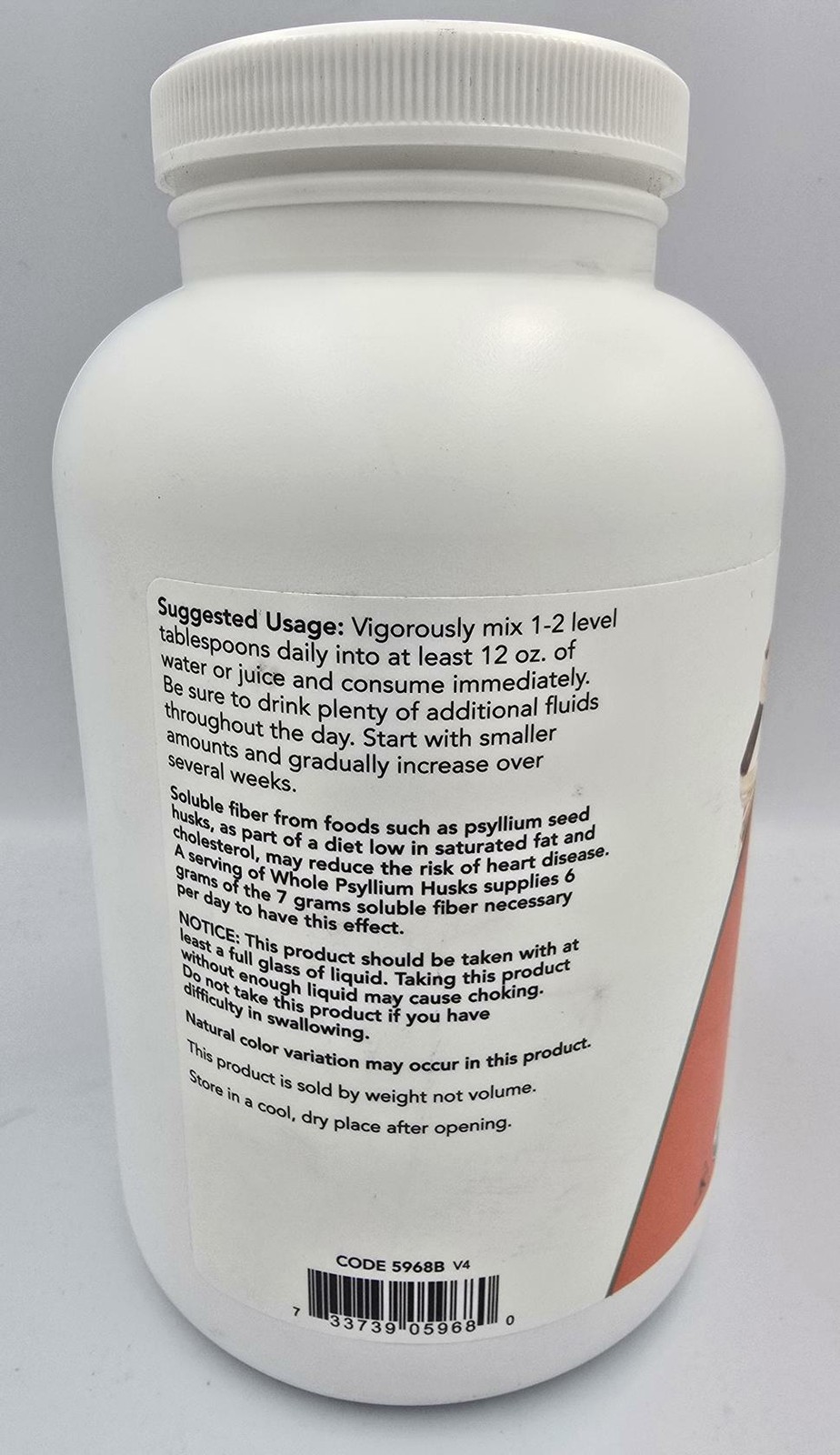 NOW Whole Psyllium Husks USDA Certified Organic Soluble Fiber Non-GMO – 3/12 oz