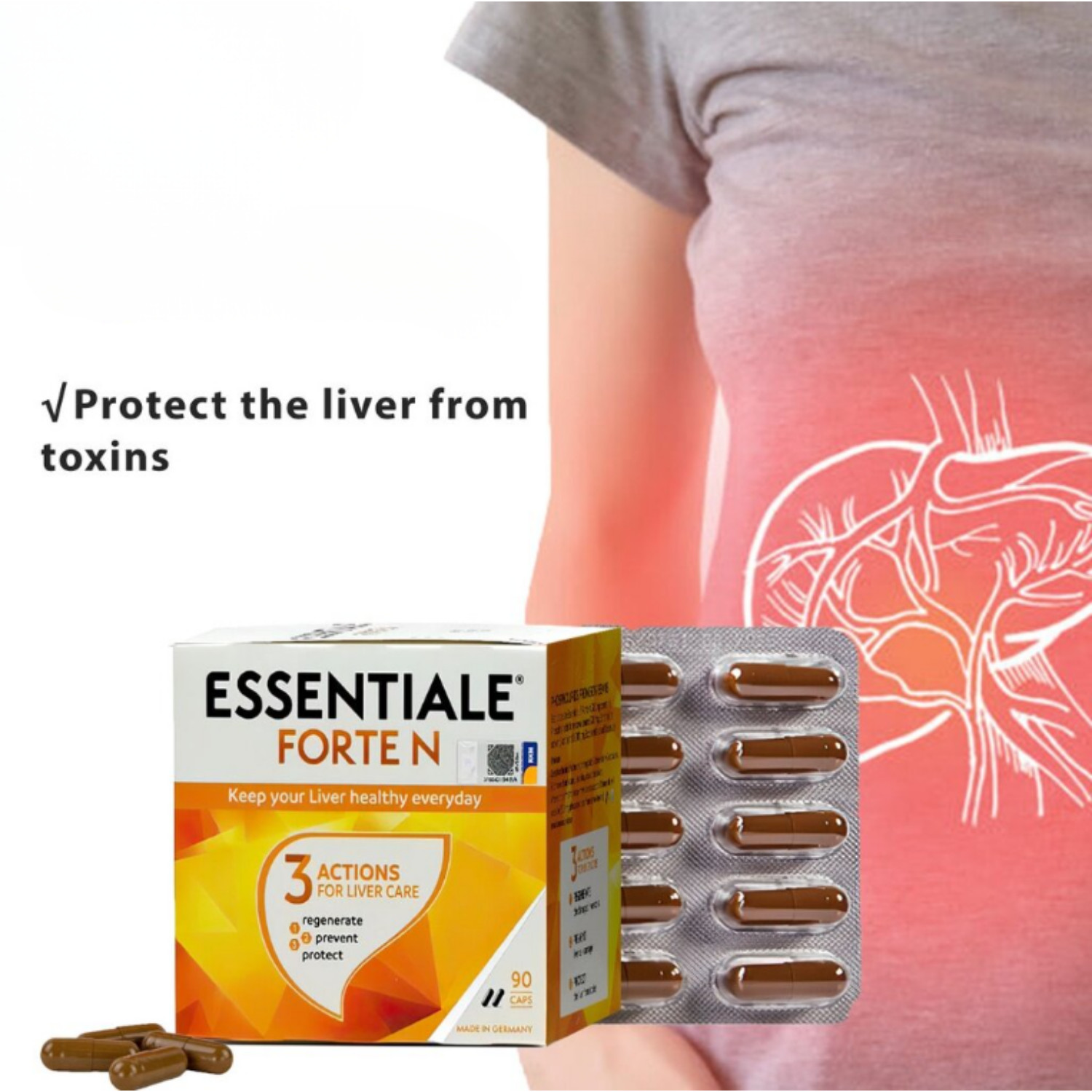 Essentiale Forte N Liver Detox & Liver Tonic Supplement 90s x 4 Boxes