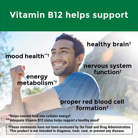 Nature Made Vitamin B12 Sublingual 1000 mcg Sugar Fast Dissolve Tablets,60 Count