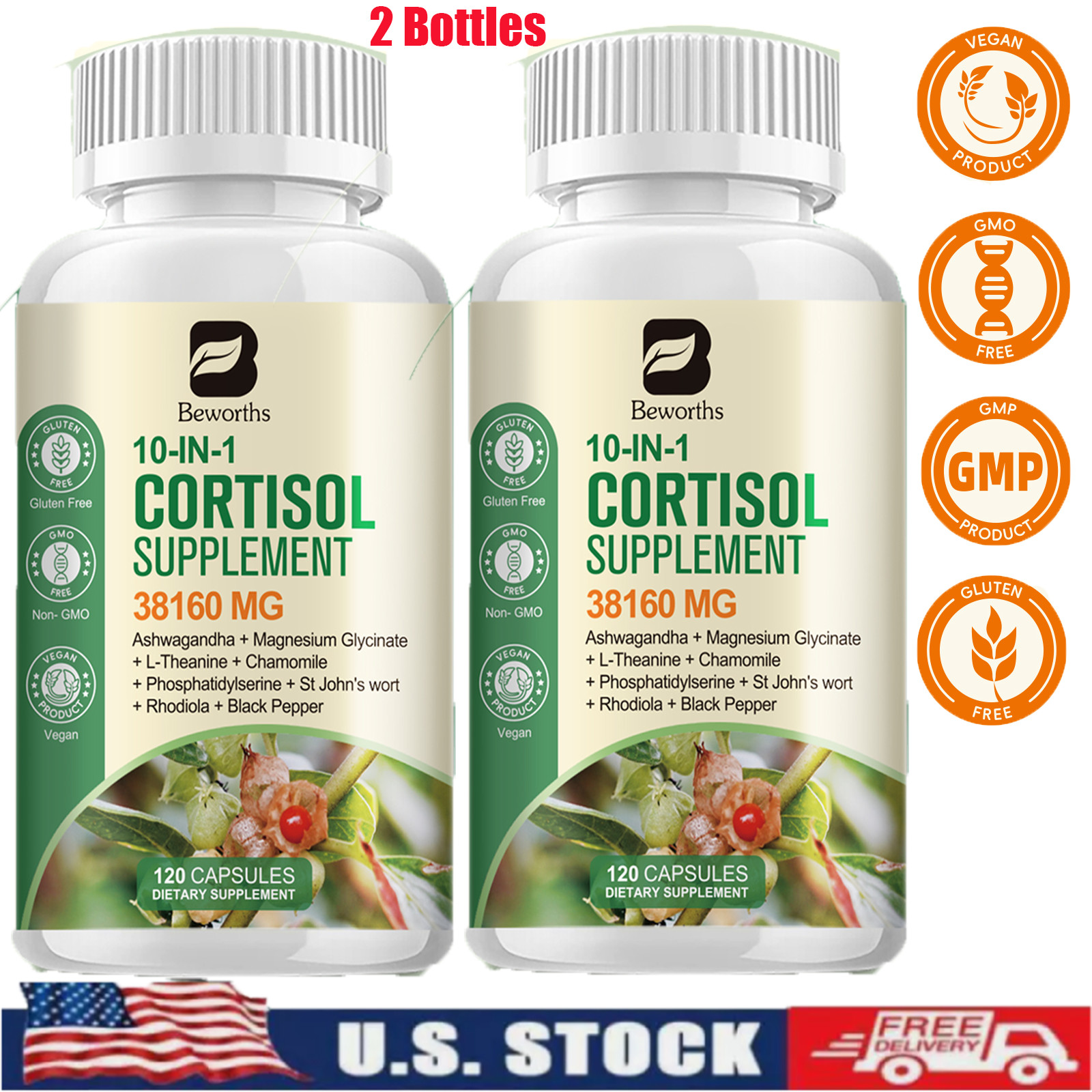Super Cortisol Support | Stress Relief & Cortisol Manager 120 Pills