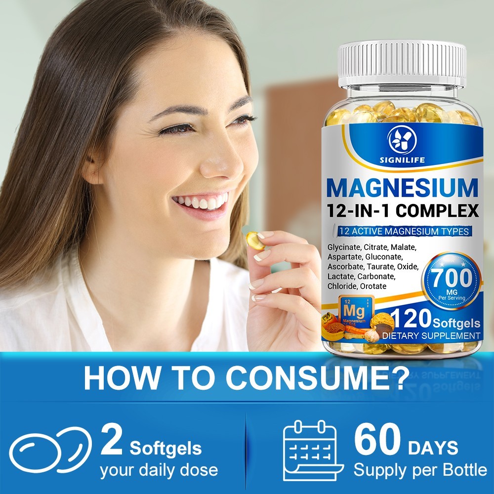 Magnesium 12 in 1 Complex 700mg – Glycinate Citrate Malate Taurate Daily Support