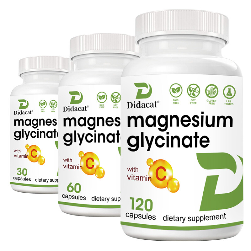 Magnesium Glycinate 1000mg – 30/60/120Caps For Sleep, Stress Relief Support Bone