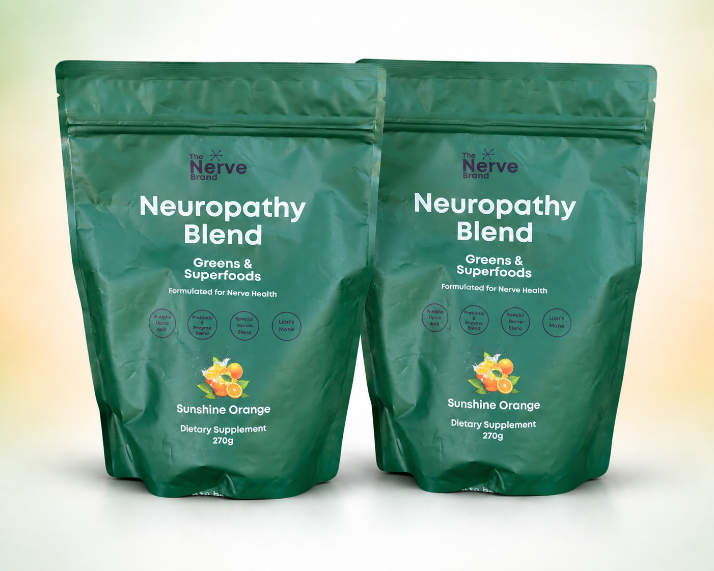THE NERVE BRAND Neuropathy Greens & Superfoods Blend 2PACK – SUNSHINE ORANGE 🍊