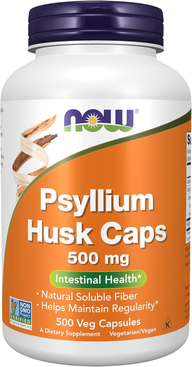 Supplements, Psyllium Husk Caps 500 Mg, Non-Gmo Project Verified, Natural Solubl