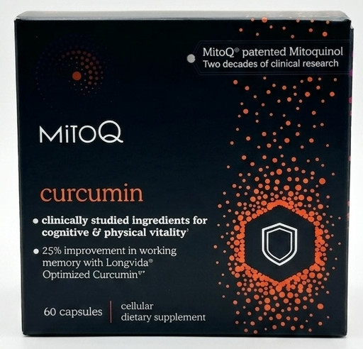 MitoQ Curcumin Advanced CoQ10 Antioxidant – 60 Caps Exp Date 04/2027