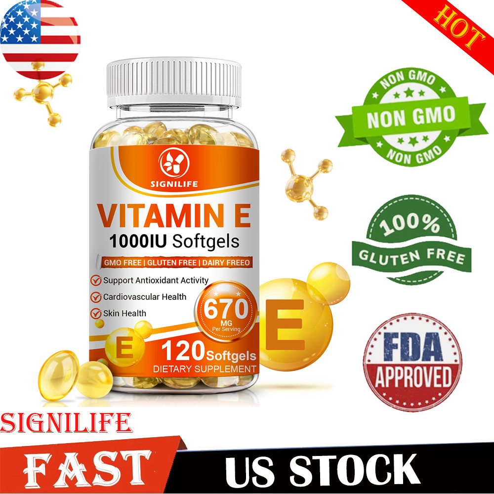 Vitamin E 1000IU Mixed Tocopherols Natural Antioxidant for Skin & Immune Support